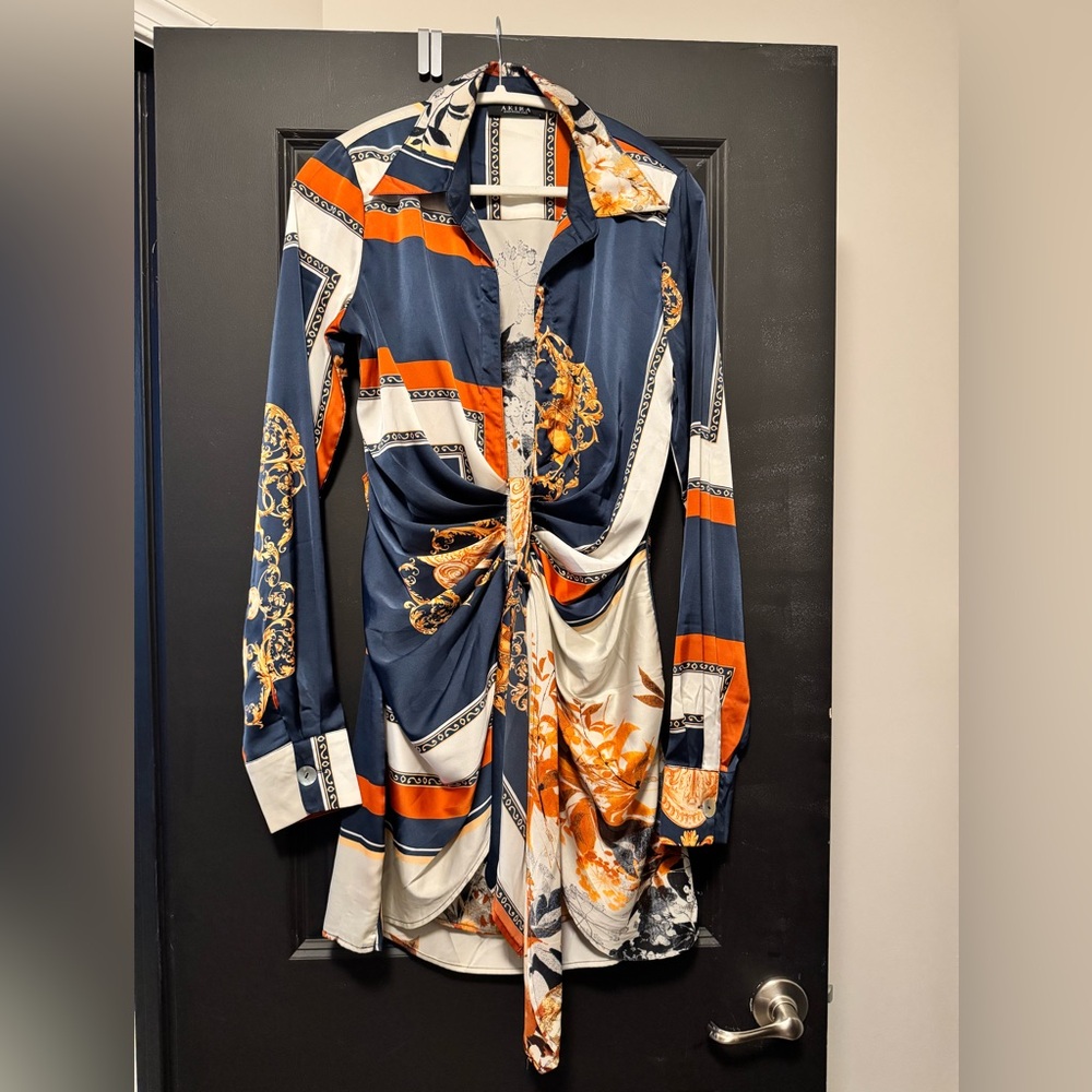 Sexy satin shirt dress!
